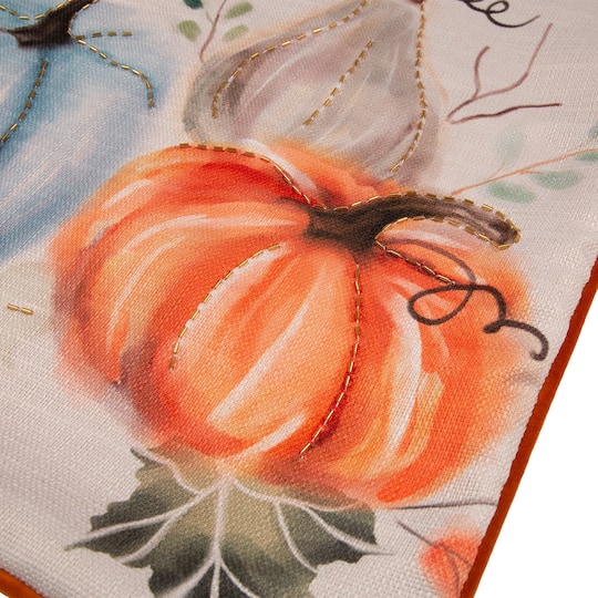 Glitzhome® Faux Burlap Pumpkin Pillow Cover